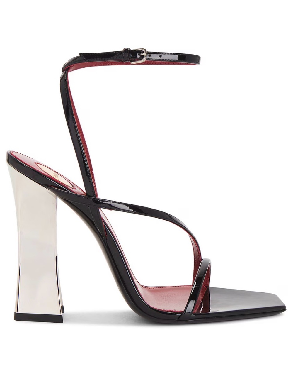 SAINT LAURENT Black Patent Zora Sandal Heel 39